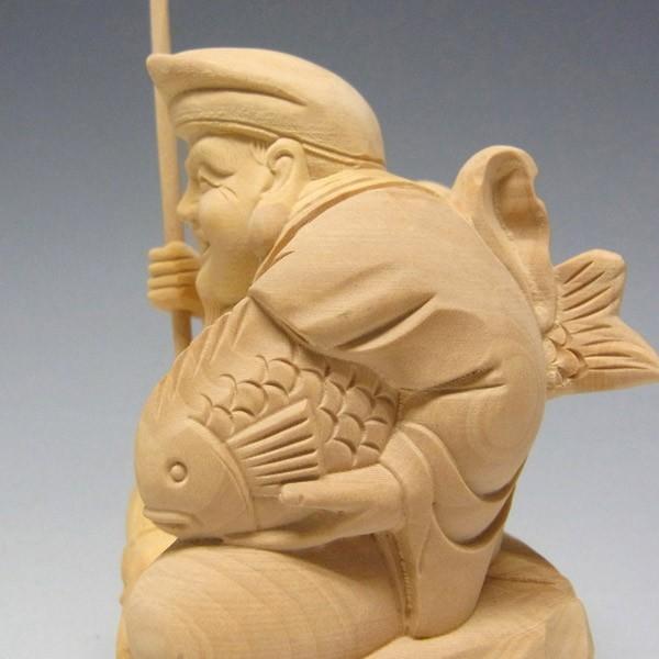 木彫り 恵比寿大黒 セット 置物 高さ10cm 柘植 : 仏像と縁起物の専門店