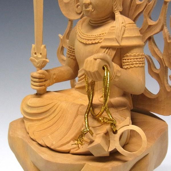 不動明王 坐像 高さ25cm 柘植製 木彫り 仏像 : 仏像と縁起物の専門店