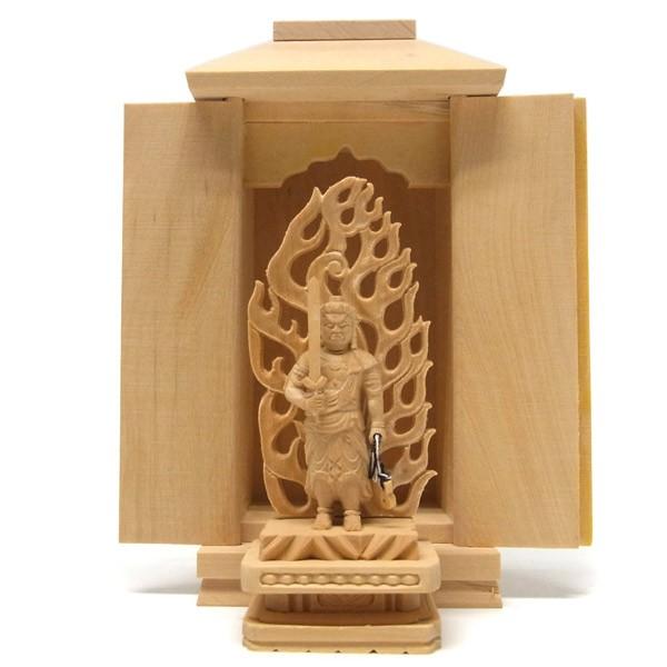 不動明王 立像 厨子入り仏像 木彫り 極小仏像 : 仏像と縁起物の専門店