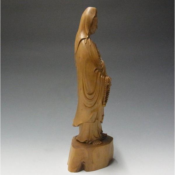 白檀製 観音菩薩 立像 高さ34cm 木彫り 仏像 : 仏像と縁起物の専門店