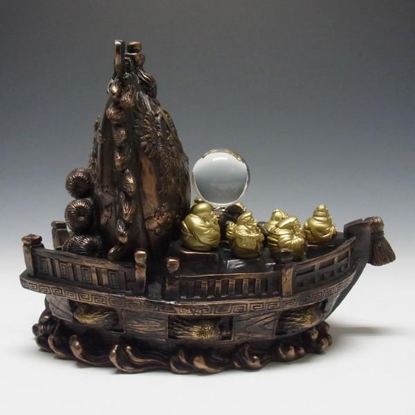 七福神 宝船（小） 高さ25cm 置物 : 仏像と縁起物の専門店 龍祥本舗