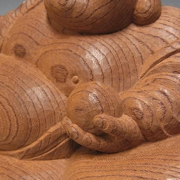 極上欅 布袋 木地仕上げ 15cm 木彫り 置物 日本仏師作品 : 仏像と