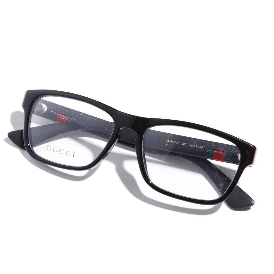 GUCCI（グッチ） メガネ GG0174O メンズ レディース スクエア型 黒縁