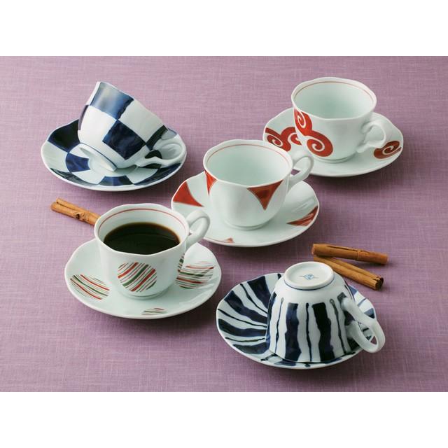 コーヒーカップソーサーセット5客 和 箱付 おしゃれ 和モダン 有田焼