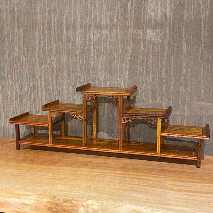 花梨 珍品棚 階段 飾り棚 和モダン 和風 かりん おしゃれ アジアン