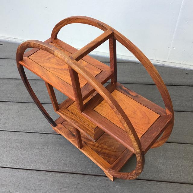 飾り棚 和風 和室 床の間 丸形 シノワズリ 珍品棚 盆栽棚 シェルフ