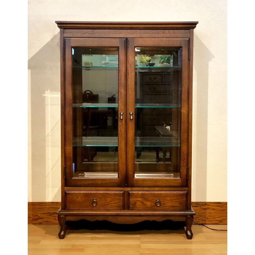 キャビネット おしゃれ ガラス クラシック アンティーク コレクション