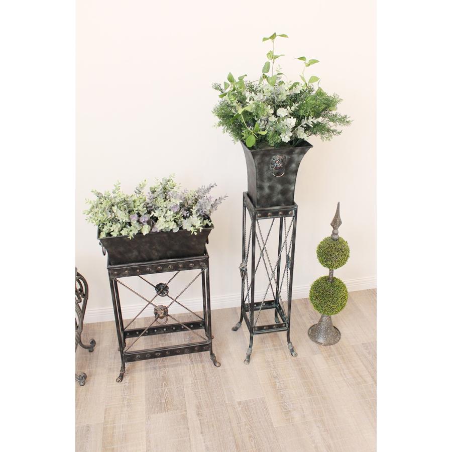 プランター アンティーク風 アイアン フラワーポット ライオン