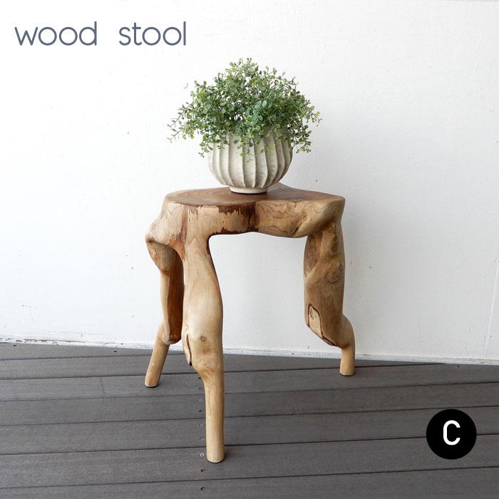 ナチュラルウッドスツール C 花台 スツール おしゃれ 台 天然木 木