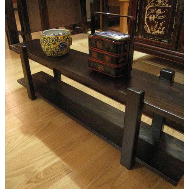 オープンシェルフ 2段 和モダン フリーラック 天然木 幅100 飾り棚 棚