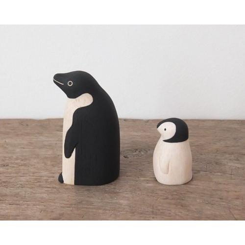 親子 ペンギン ぺんぎん Penguin インテリア 置物 木彫り 木製 動物