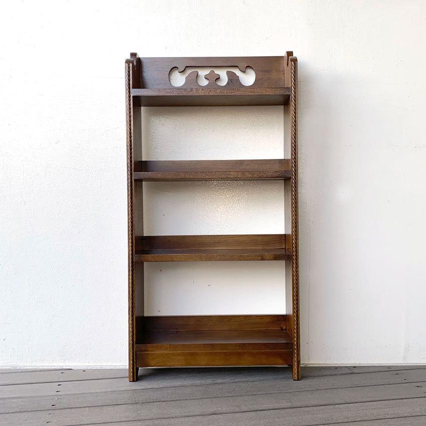 オープンシェルフ オーク無垢 クラシック家具 書棚 飾り棚 木製