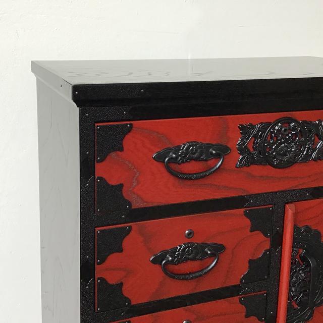 民芸家具 車箪笥(鍵付き) 和家具 日本製 国産家具 車箪笥 ケヤキ