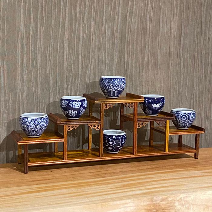 花梨 珍品棚 階段 飾り棚 和モダン 和風 かりん おしゃれ アジアン