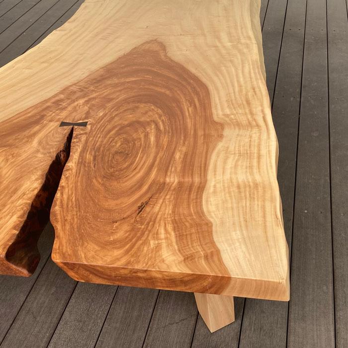 一枚板 センターテーブル 幅162cm 栃 トチ とち 無垢 ちぎり 北欧 木製