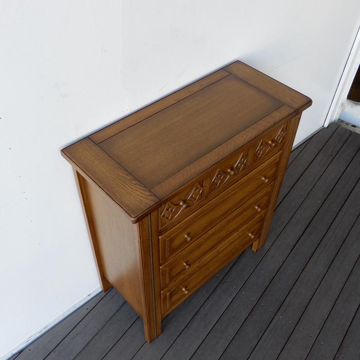 加藤木工 CC チェスト900 チェスト ナラ無垢 おしゃれ 彫刻 幅90 高さ