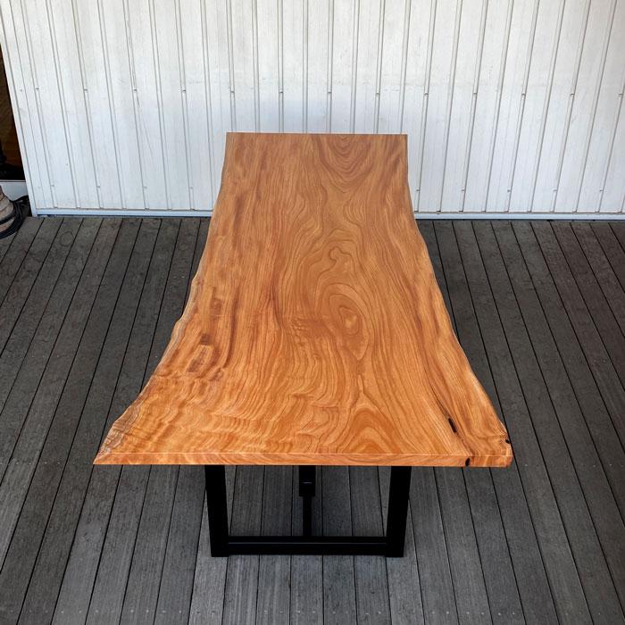 ケヤキ一枚板 ダイニングテーブル（兼用脚付）一枚板テーブル