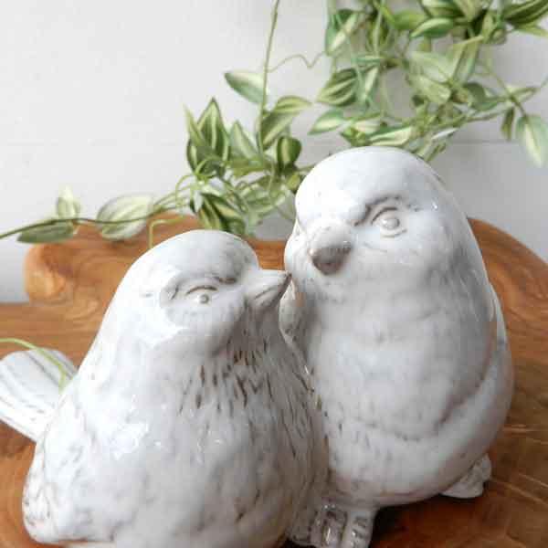 pair of birds 小鳥 置物 鳥 陶器製 おしゃれ 可愛い つがいの小鳥