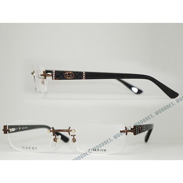 GUCCI グッチ メガネフレーム ブランド 8554J-GHN ブロンズ 縁無し