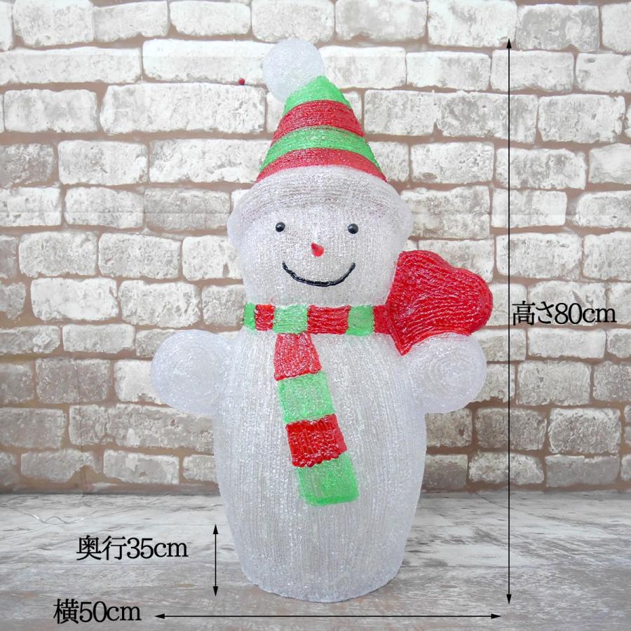イルミネーション クリスマス LED USB クリスタル 雪だるま スノーマン