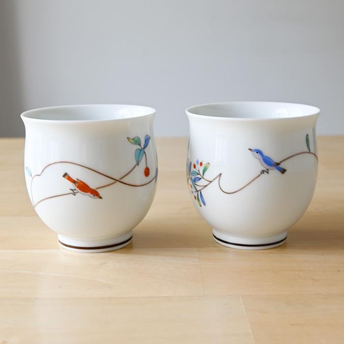 香蘭社 小鳥の詩 茶器セット 急須 日本製 おしゃれ 湯呑 セット 湯呑み