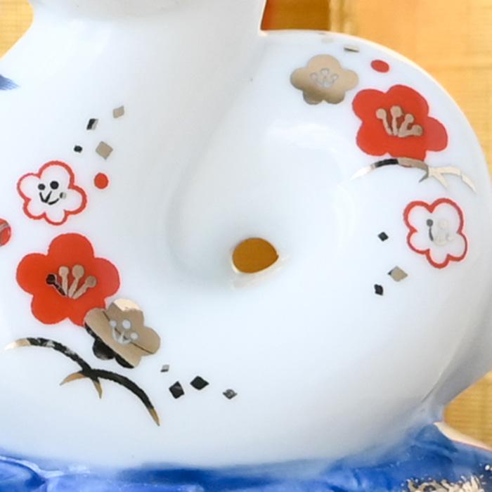 干支 置物 薬師窯 染錦招福巳 (阿吽) 61 巳年 巳 陶器 へび ヘビ 2025