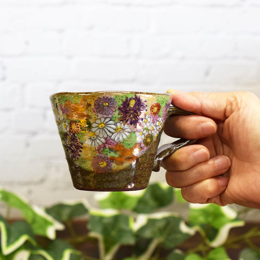 九谷焼 結婚祝い プレゼント 食器 コーヒーカップ ペアセット 花詰