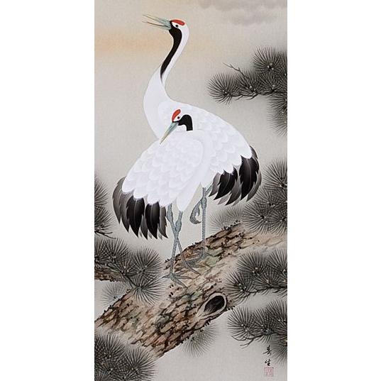 掛け軸専門店 掛軸 通販 松上鶴 （高田 春生） 全国送料無料 新品