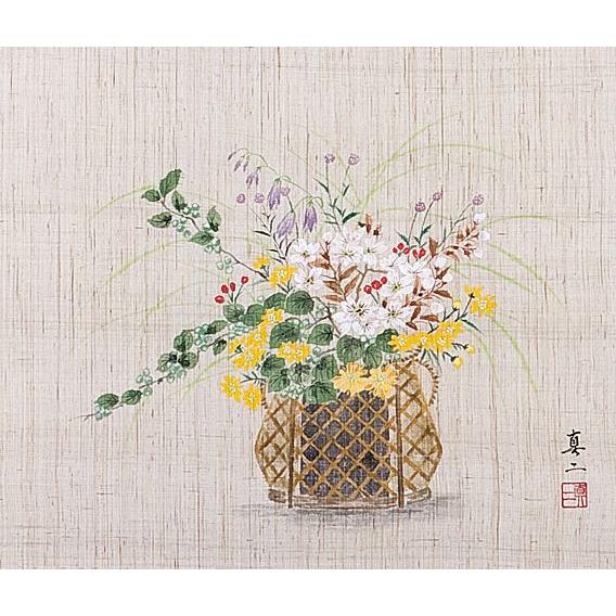 掛け軸専門店 掛軸 通販 花籠（藤沢 真二） 花鳥画 四季花 年中掛け
