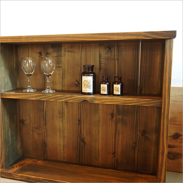 古材 オープンシェルフ 木製 ラック 棚 収納棚 和風 飾り棚 天然木 2段