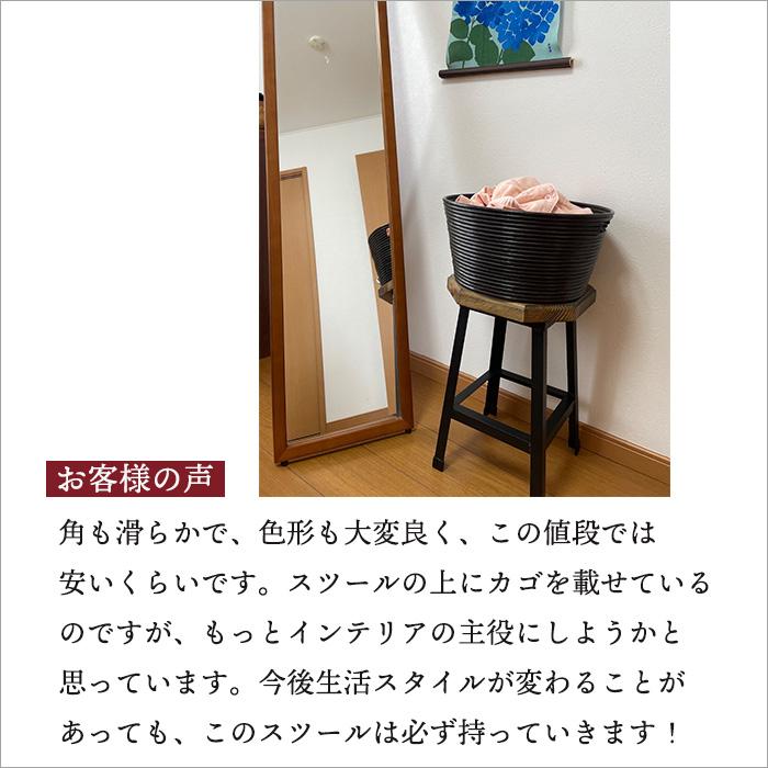 古材 八角形 アンティーク スツール 木製 花台 高さ43cm 日本製