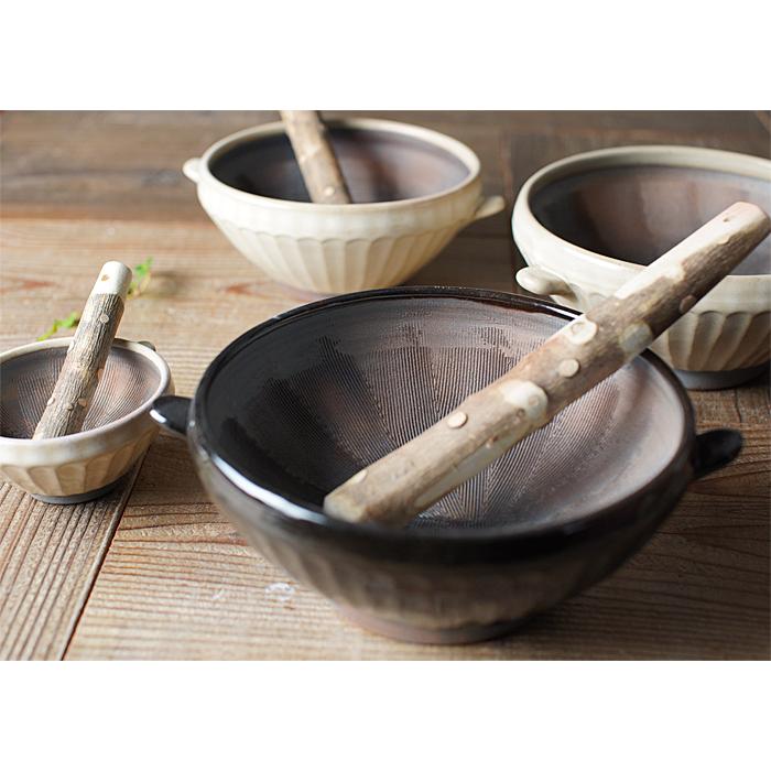 益子焼のすり鉢 【大サイズ/黒】 すりこぎ棒セット 陶器製 日本製