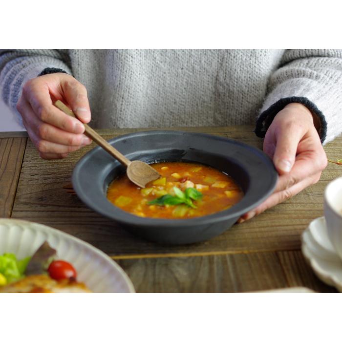 益子焼 リム鉢 ブロンズ黒マット わかさま陶芸 やさしい器シリーズ