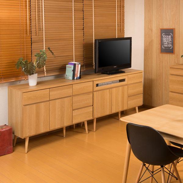 日本製 リビングキャビネット 幅110cm 北欧ヴィンテージ SolidNeo