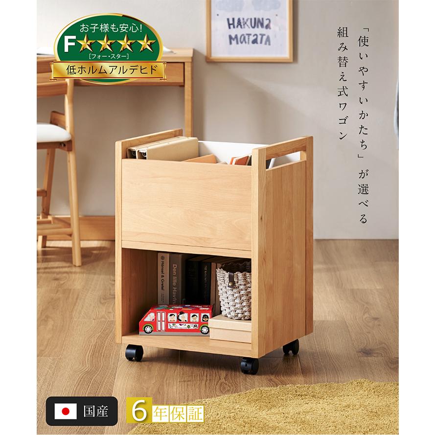 堀田木工所 国産 キャスター付き デスクワゴン サイドワゴン サイド