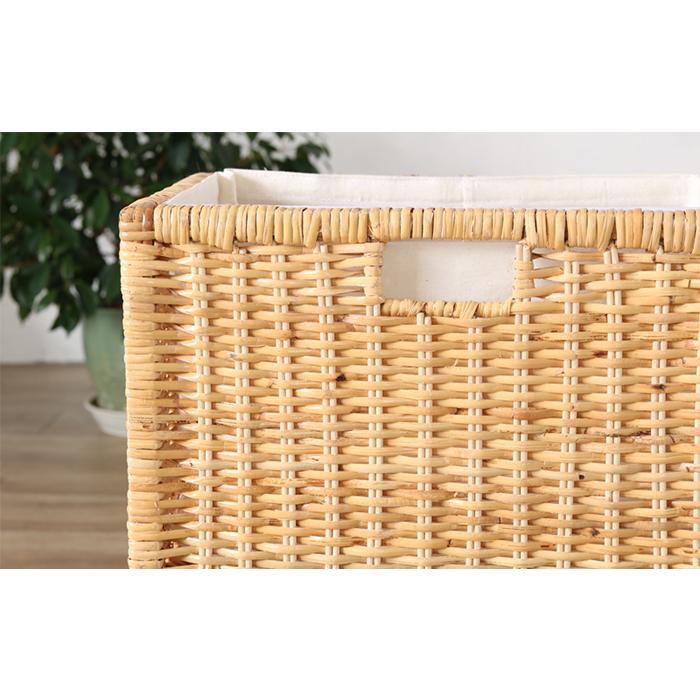 ラタン 収納バスケット 3個組 おしゃれ バスケット 奥行26 籐 カラー