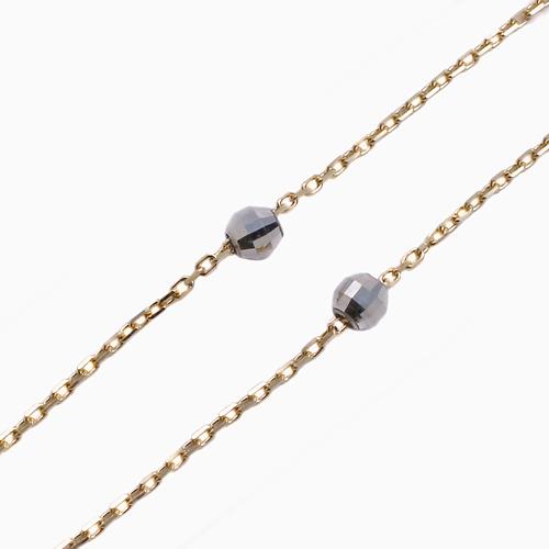 プラチナ Pt850 18金 コンビ ブレスレット チェーン 小豆 アズキ