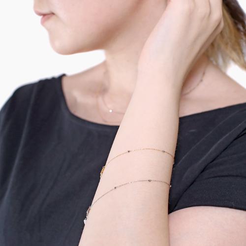 プラチナ Pt850 18金 コンビ ブレスレット チェーン 小豆 アズキ