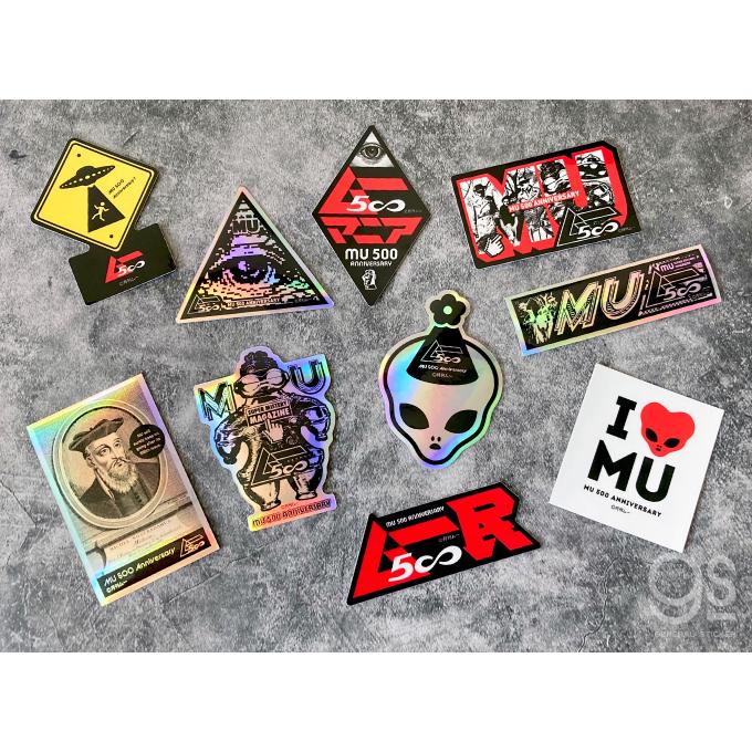 ムー500号 記念ステッカー ホログラムステッカー スクエア MU ロゴ