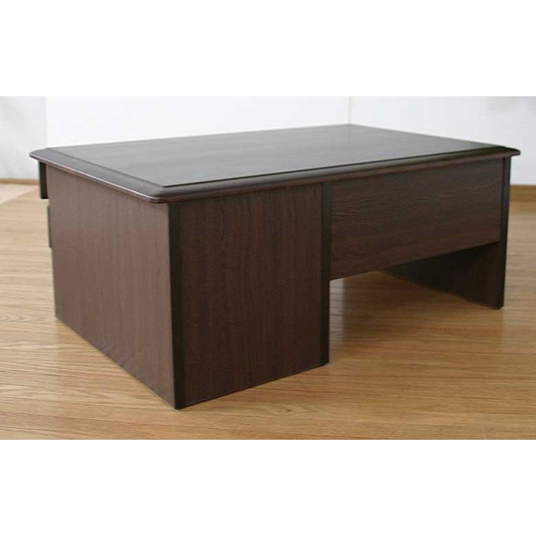 90国産高級座机（文机） 片袖机 ask （ダークブラウン） 国産品 : 産地