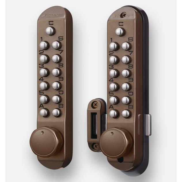 暗証番号式補助錠(面付本締鍵) キーレックス500両面ボタンタイプ : web