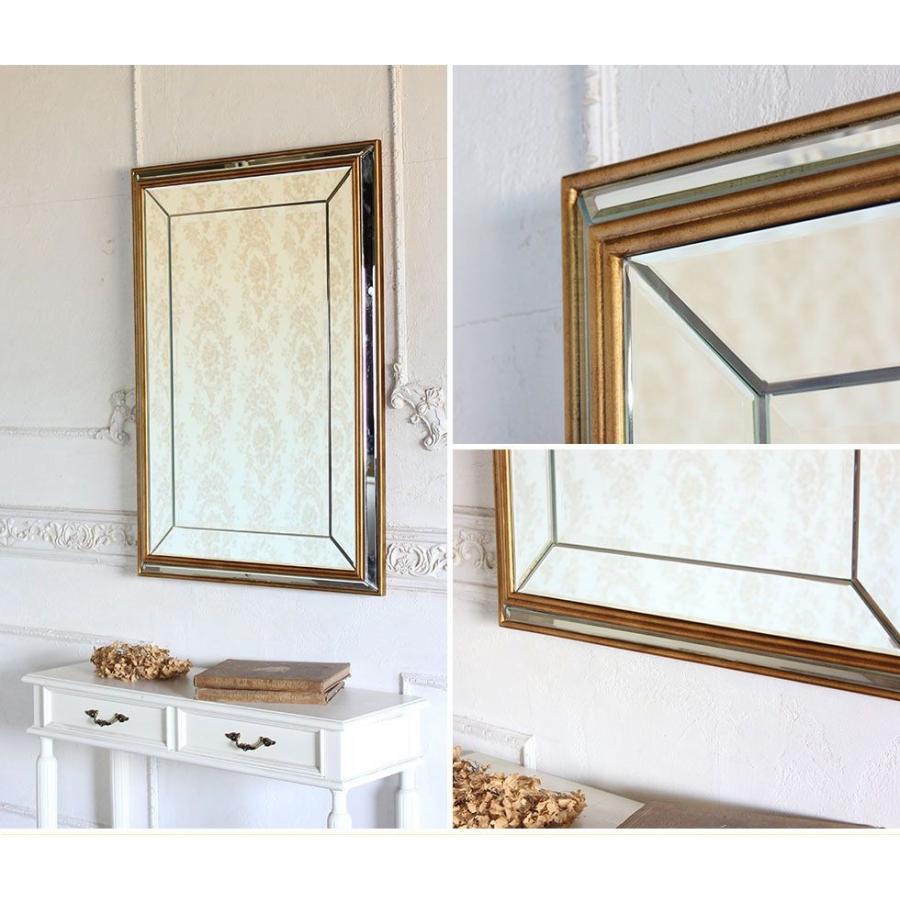 ミラー ウォールミラー 角型 アンティーク レトロ 姫系 美容室