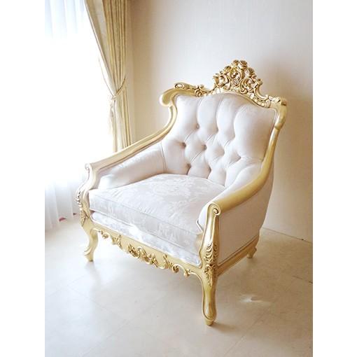 輸入 オーダー家具 ロココ調ソファ ヴィクトリアンスタイル 1シーター