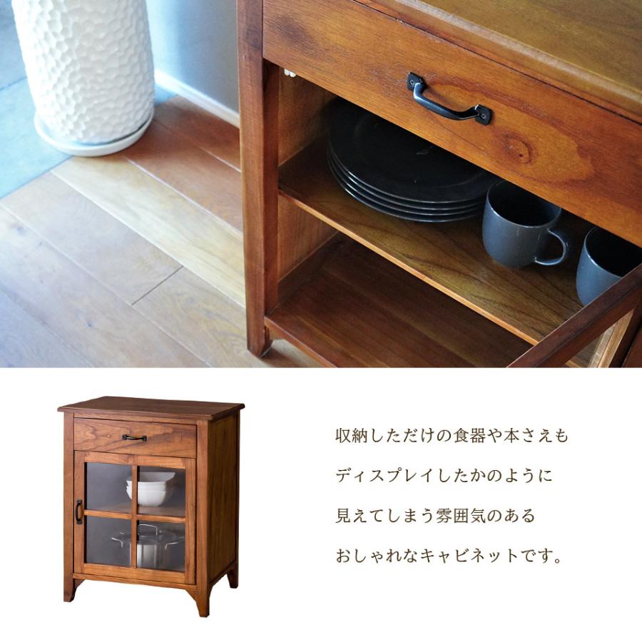 天然木 ミニ キャビネット 60 完成品 アンティーク コンパクト レトロ