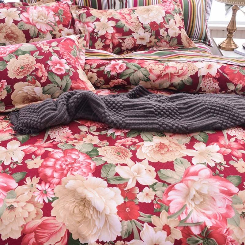 ダブルサイズ シーツセット 布団カバー4点セット 枕カバー セット 花柄