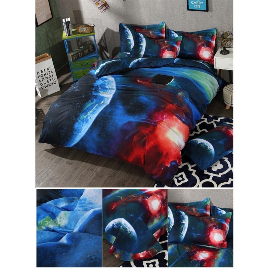 ダブルサイズ4点セット 宇宙に包まれて眠る 惑星 宇宙 ベット シーツ