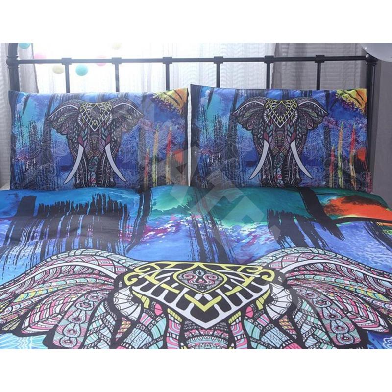 セミダブル ダブルサイズ3点セット ボヘミアン 柄 布団カバー 枕カバー