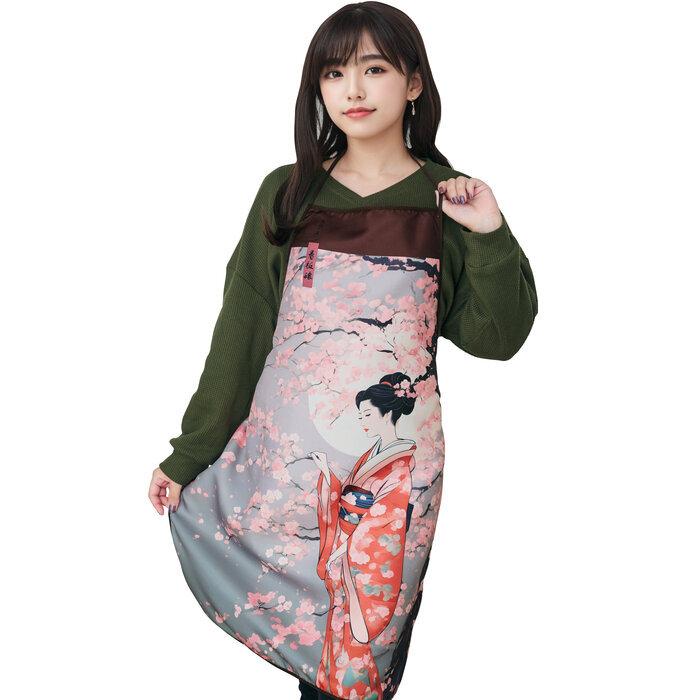 エプロン 桜着物美人 和柄 和もの 日本土産 : ウィッグランド - 通販