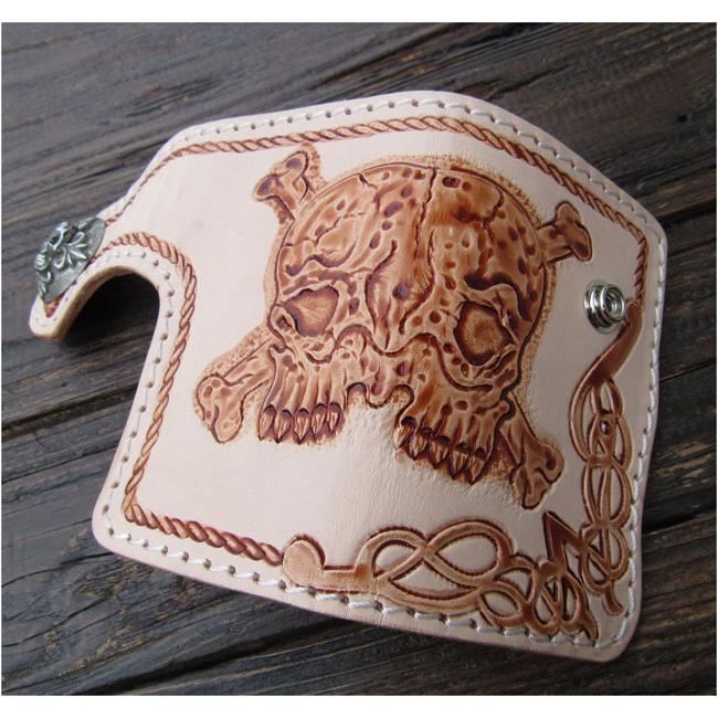 革 キーケース キーホルダー スカル カービング レザー 本革 ドクロ