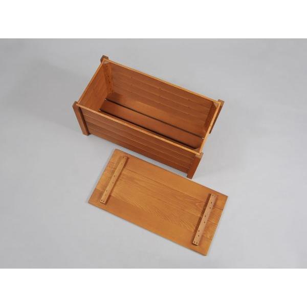 収納ボックス付きベンチ匠 チーク色 横幅60cm 木製 フタ付き